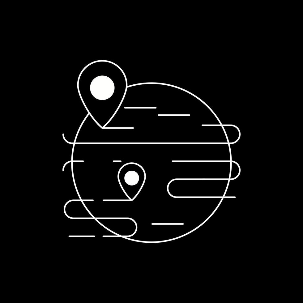 Beautiufl Places on map line icon vector