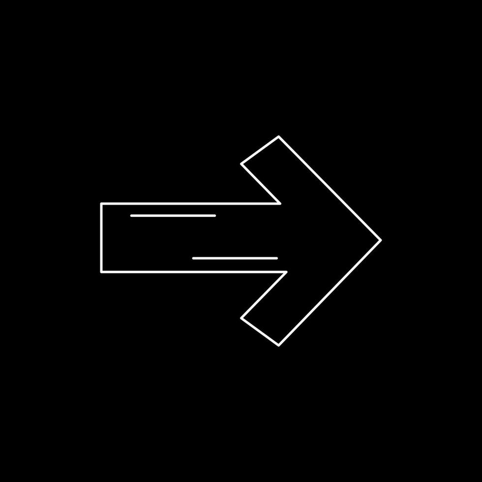 Right arrow vector line icon