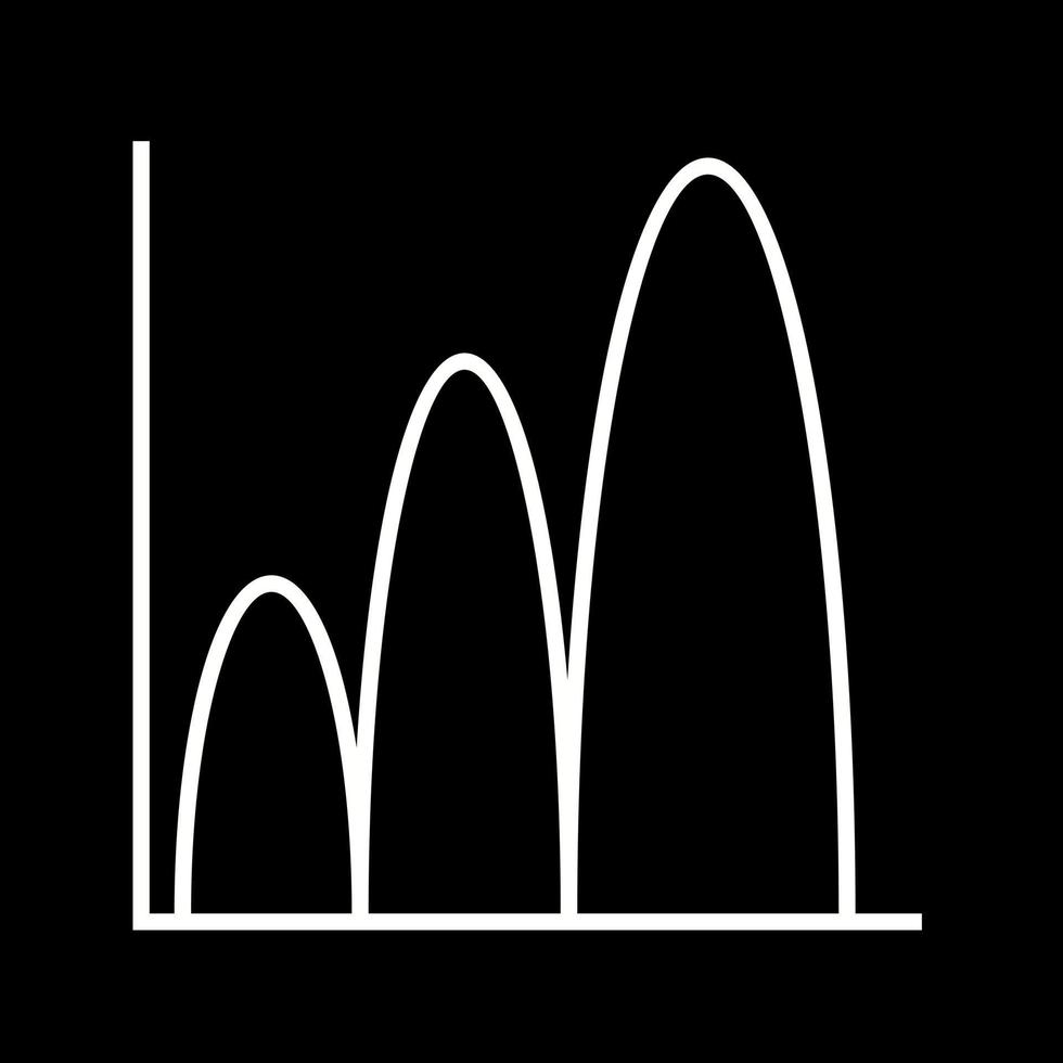 Bell shaped graph vector line icon