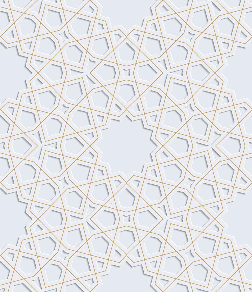 Embossed ornament. Arabic pattern. Gray with gold. 17137439 Vector Art