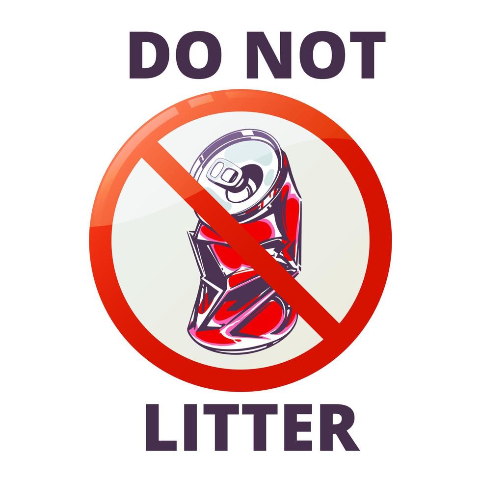Do not litter sign. Clipart for printing. Vector illustration