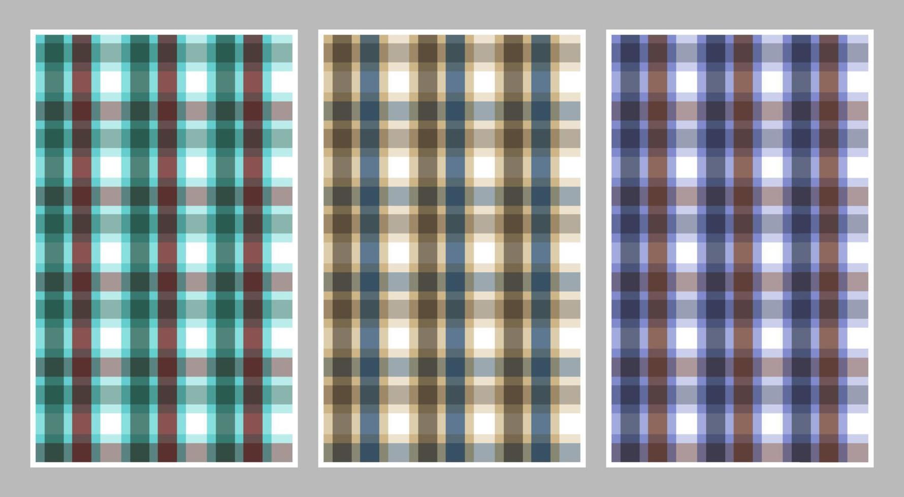 Tartan cage. Set of colored patterns. vector