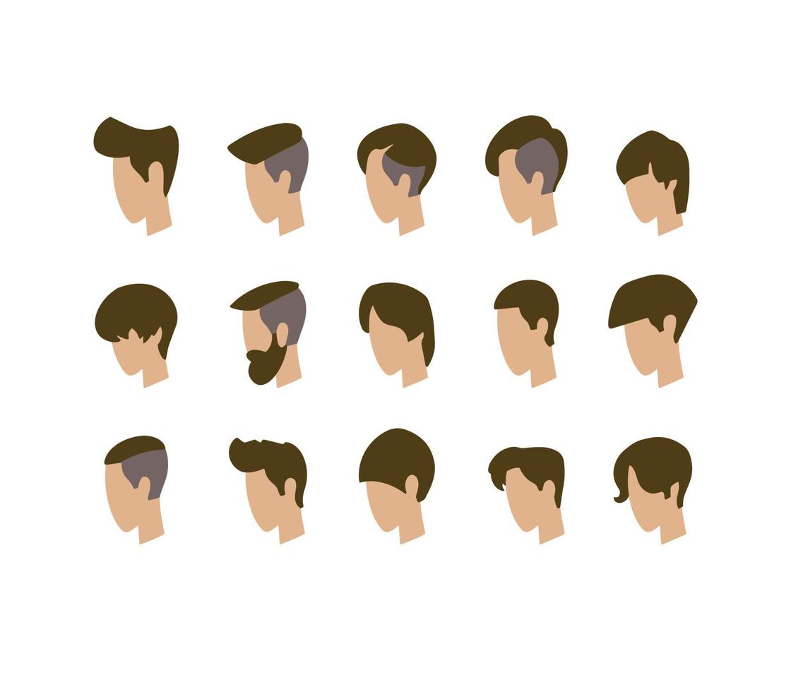 Set of avatars. Young guys. vector