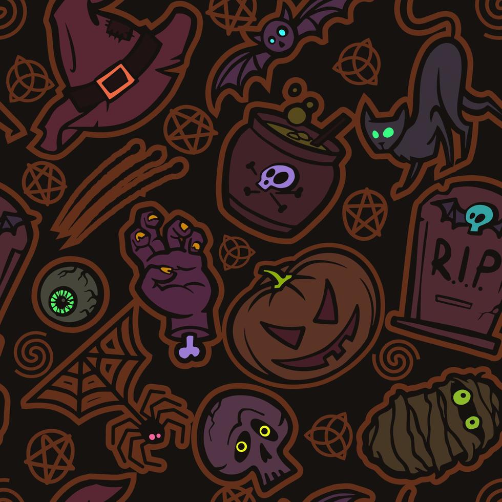 Mystical dark pattern. Holiday halloween. vector