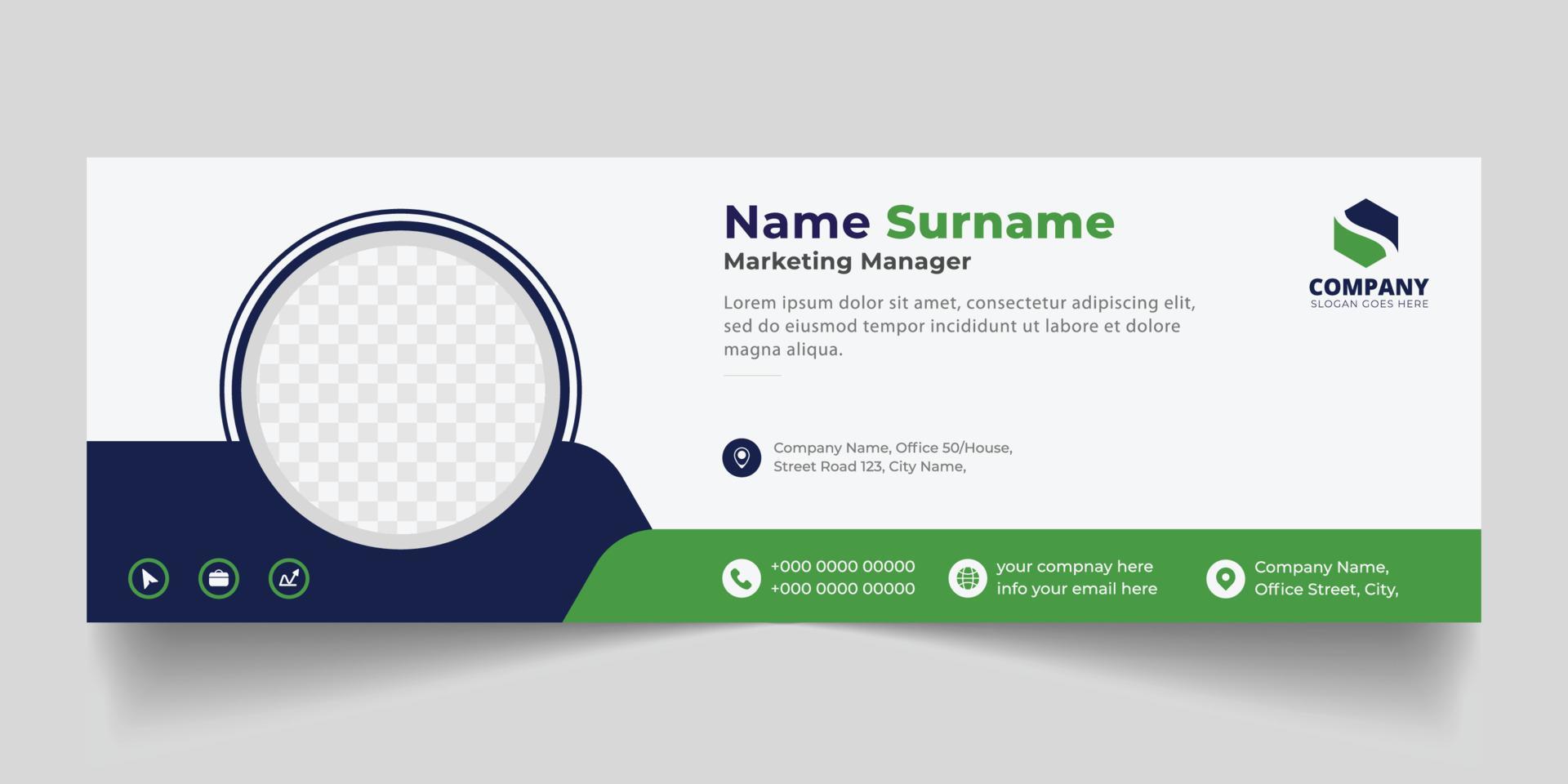 Corporate Email signature modern template design. Emailers personal