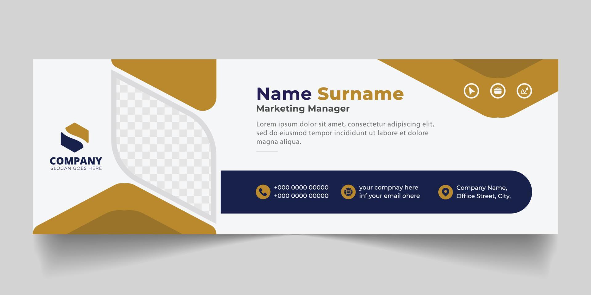 Corporate Email signature modern template design. Emailers personal