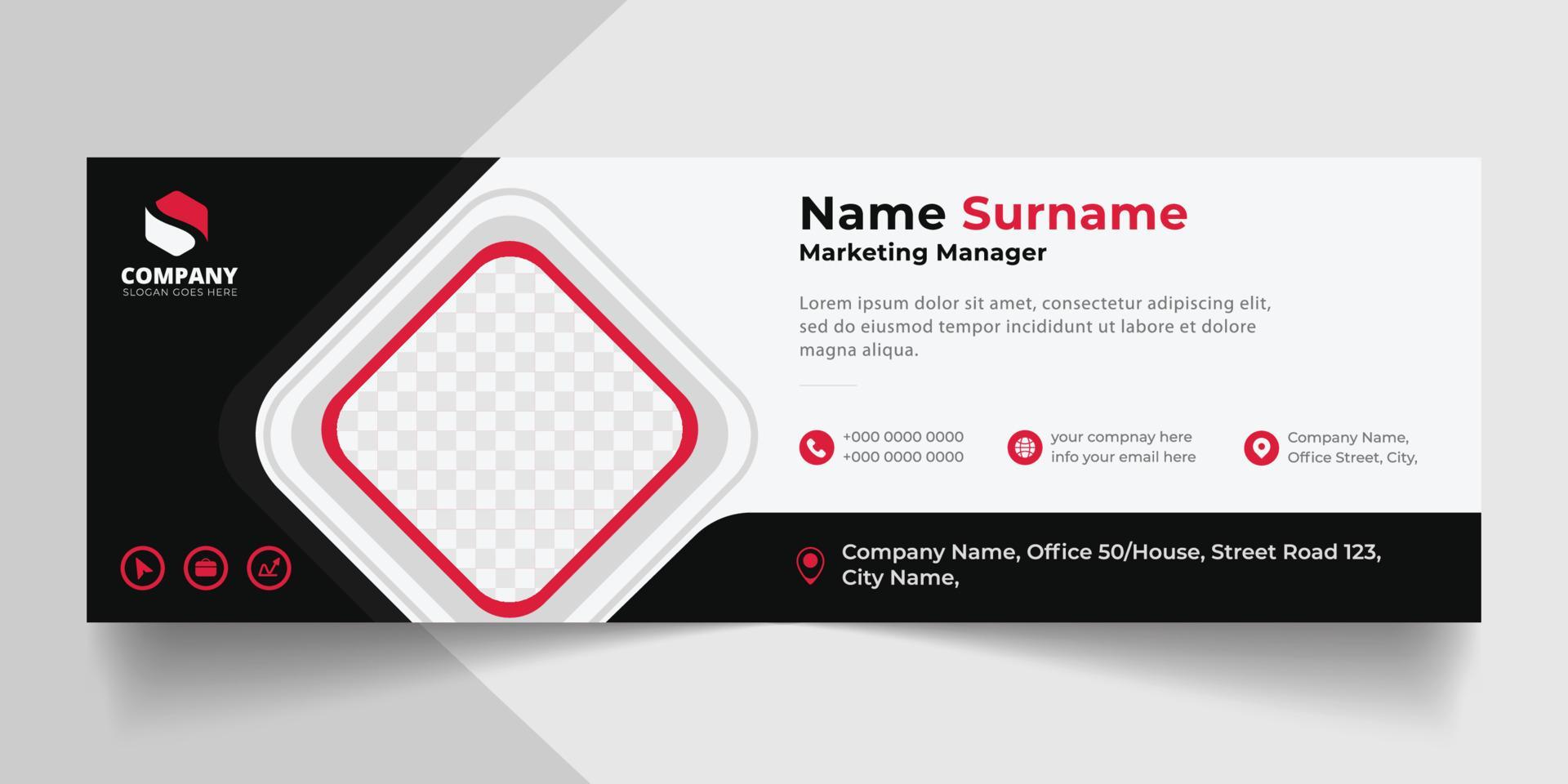 Corporate Email signature modern template design. Emailers personal