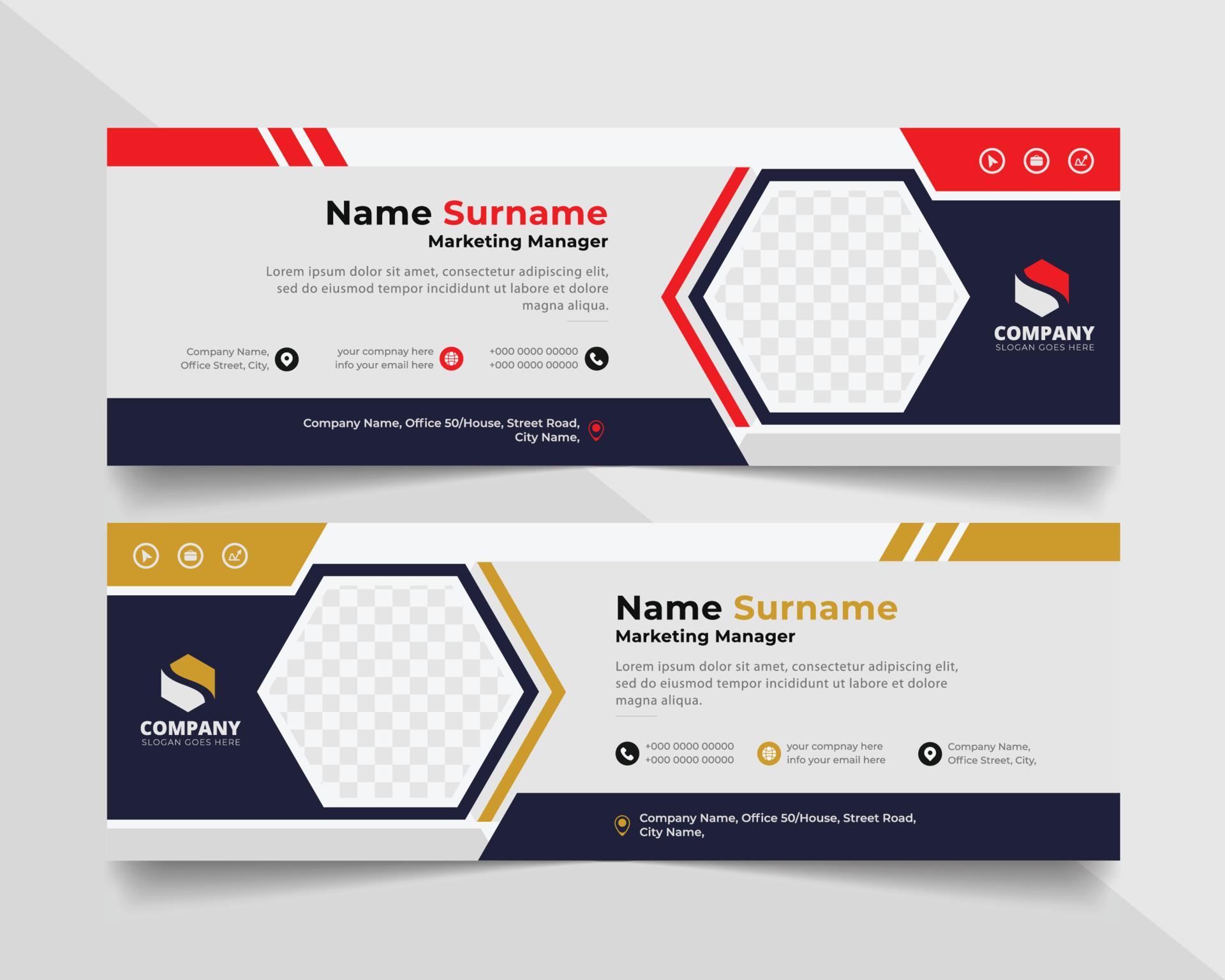 Corporate Email signature modern template design. Emailers personal