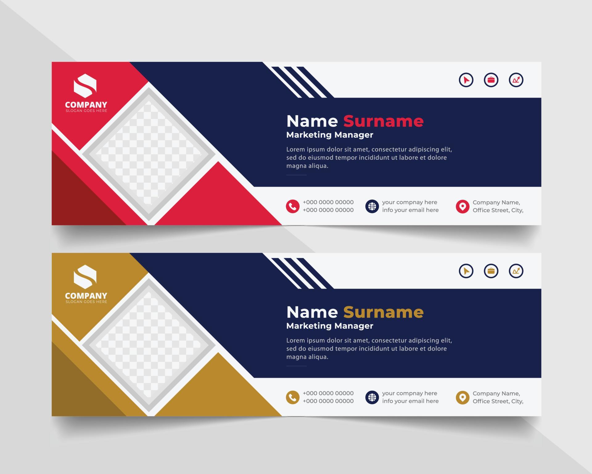 Corporate Email signature modern template design. Emailers personal