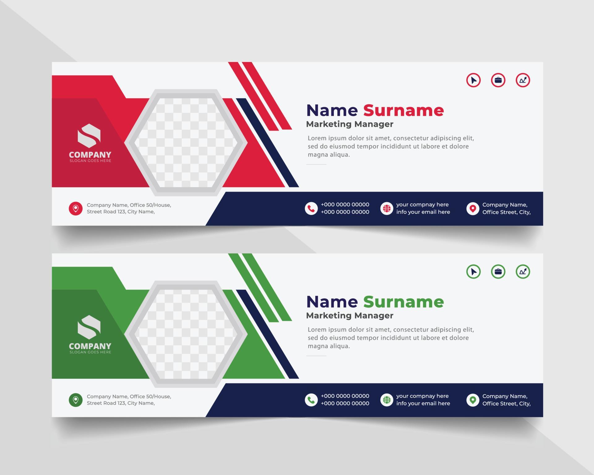 Corporate Email signature modern template design. Emailers personal