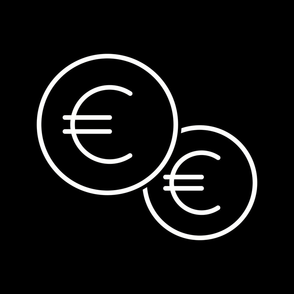 Beautiful euro coin Vector line icon