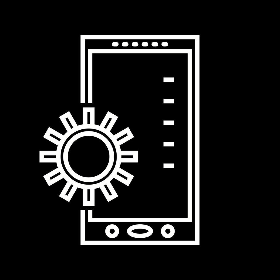 Beautiful Mobile settings vector line icon