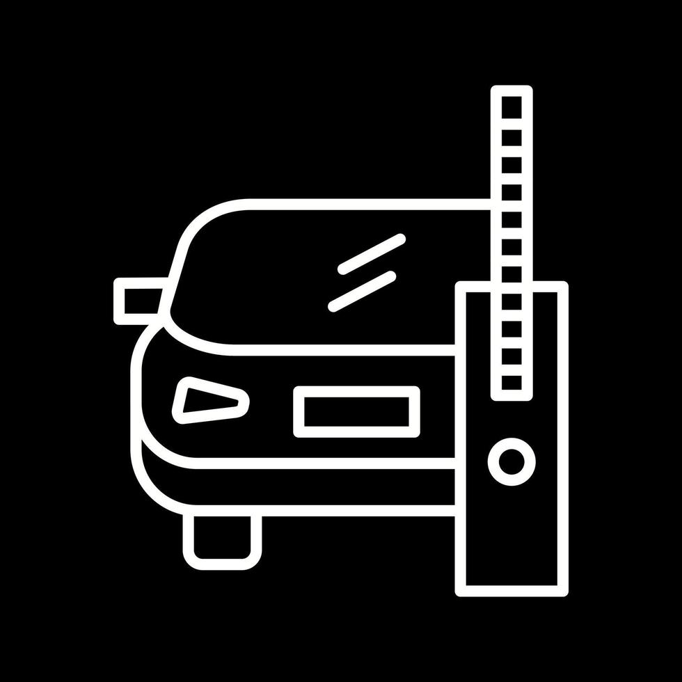 Beautiful Car with sign board Vector line icon