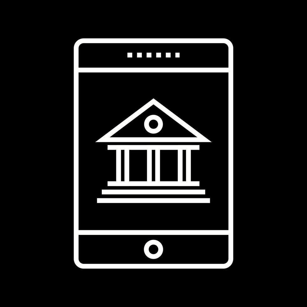 Beautiful mobile banking Vector line icon