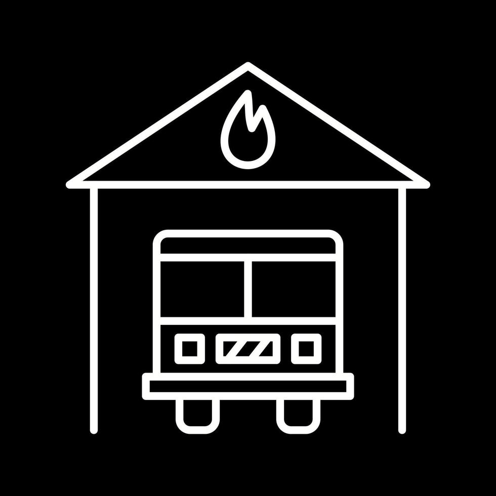 Beautiful Fire station Vector line icon