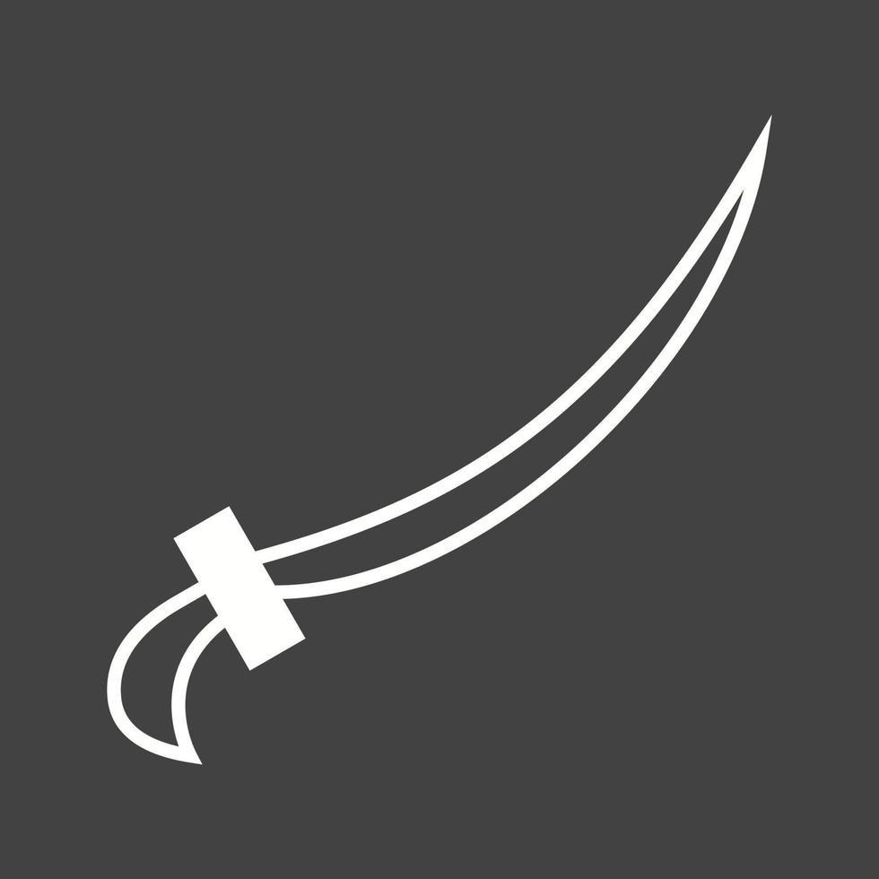 hermoso icono de vector de línea de espada árabe
