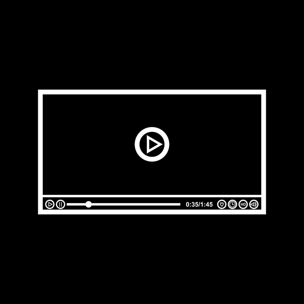 Beautiful Video player vector line icon