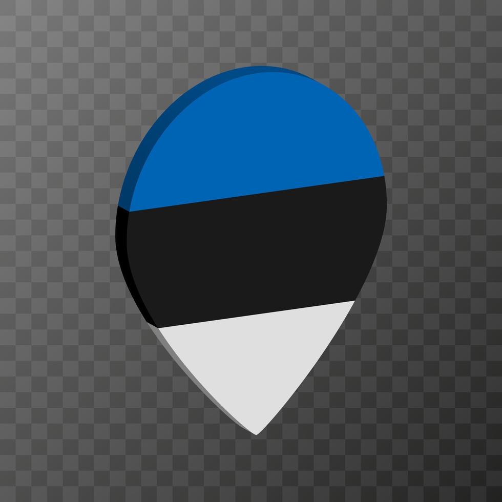 Map pointer with Estonia flag. Vector illustration.