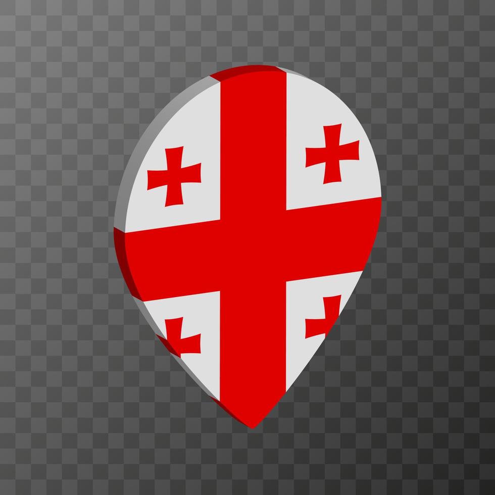 Map pointer with Georgia flag. Vector illustration.