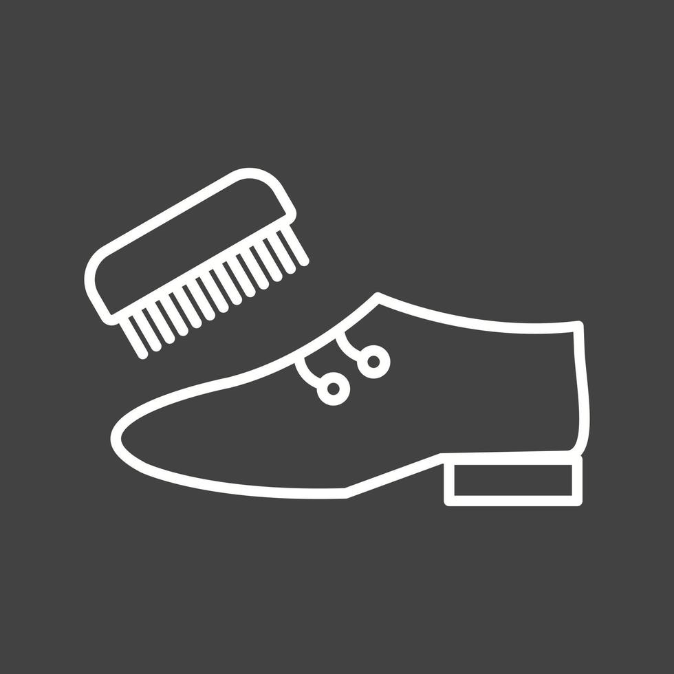 Beautiful Shoe And Brush Line Vector Icon