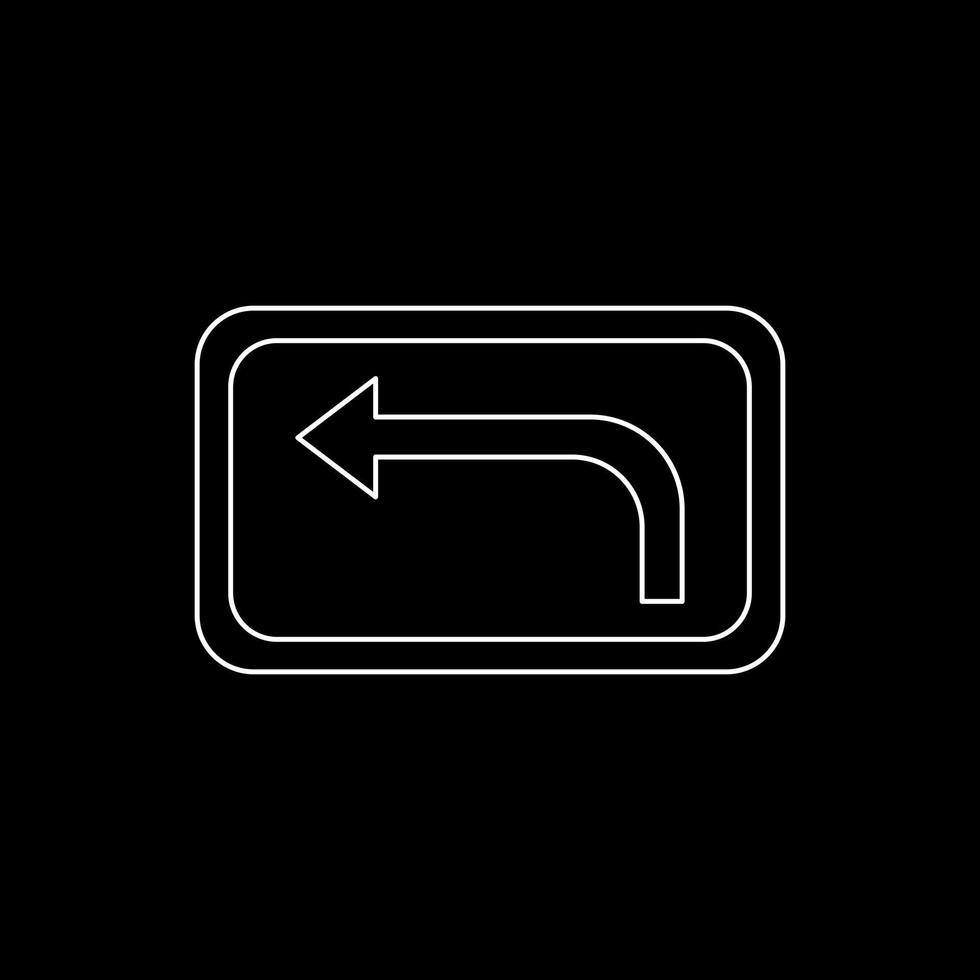 Beautiful Left Turn line icon vector