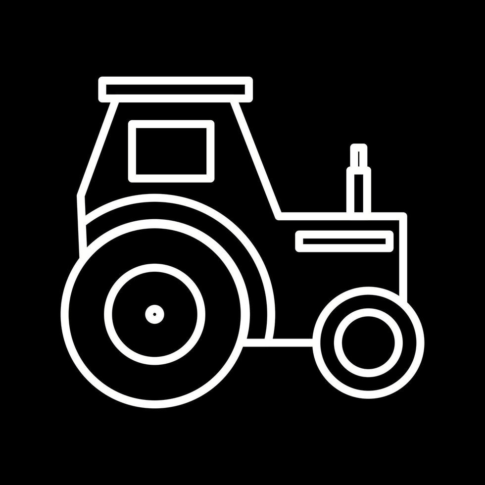 hermoso icono de línea de vector de tractor