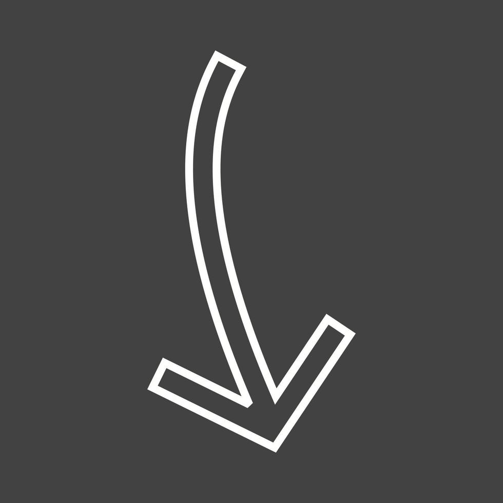 Beautiful Arrow Pointing Down Line Vector Icon