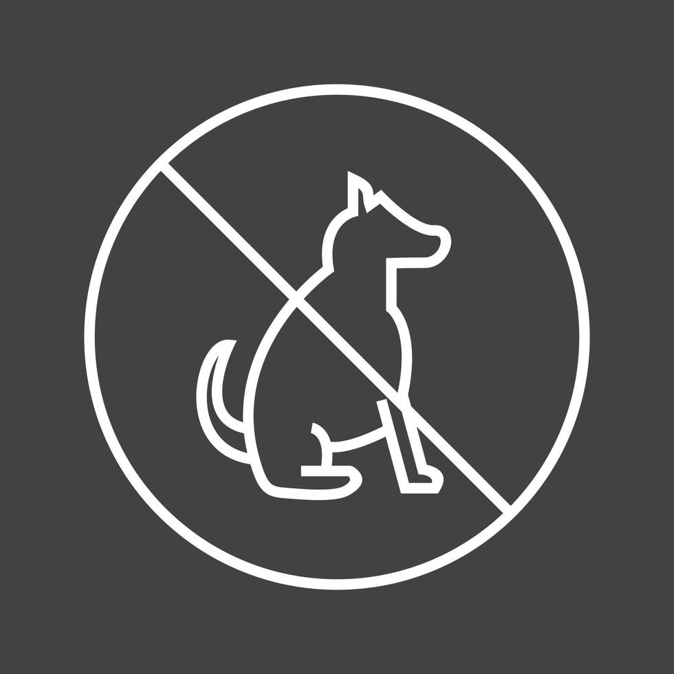 Beautiful No Pet Sign Line Vector Icon