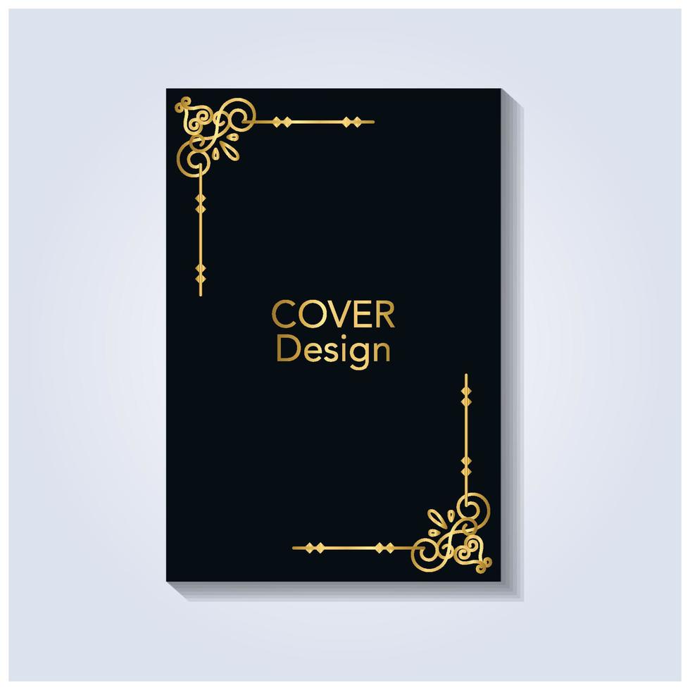 golden vintage cover design on black vector