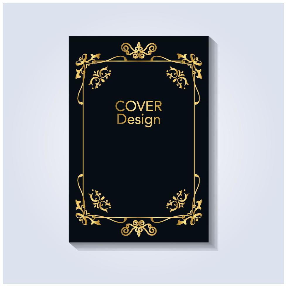 golden vintage cover design on black vector