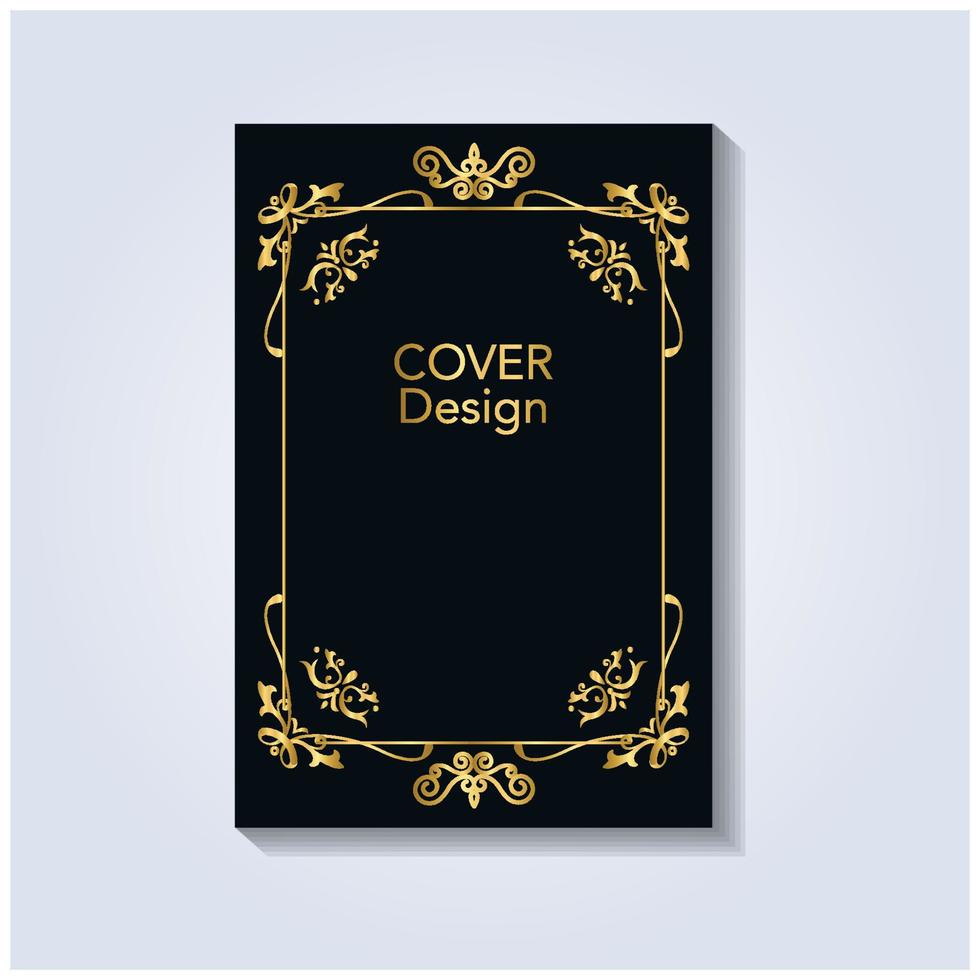 golden vintage cover design on black vector