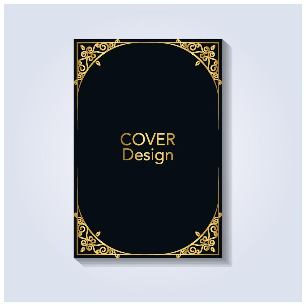 golden vintage cover design on black vector