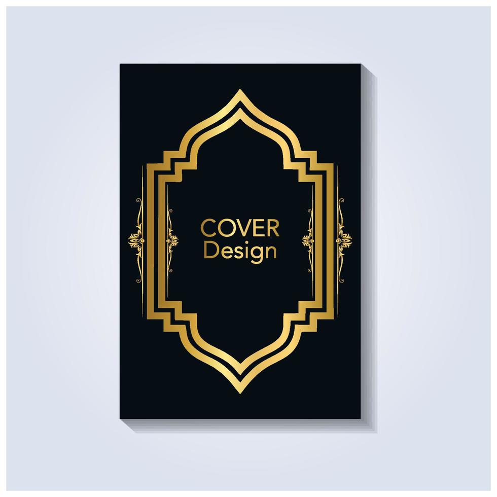 golden vintage cover design on black vector