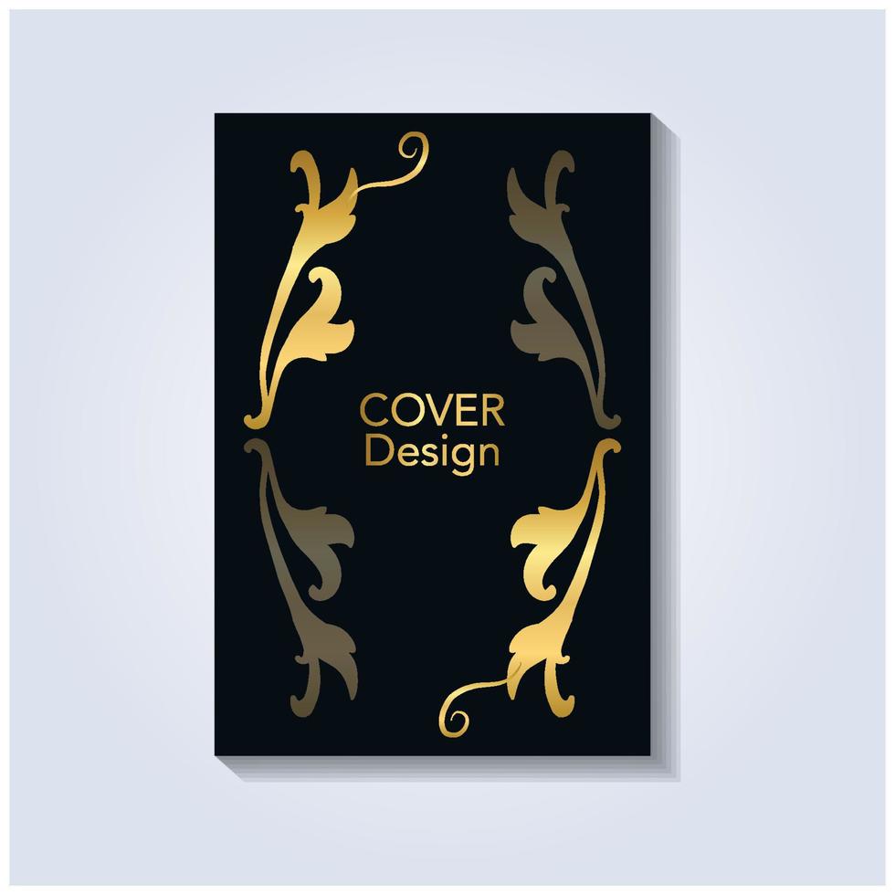 golden vintage cover design on black vector