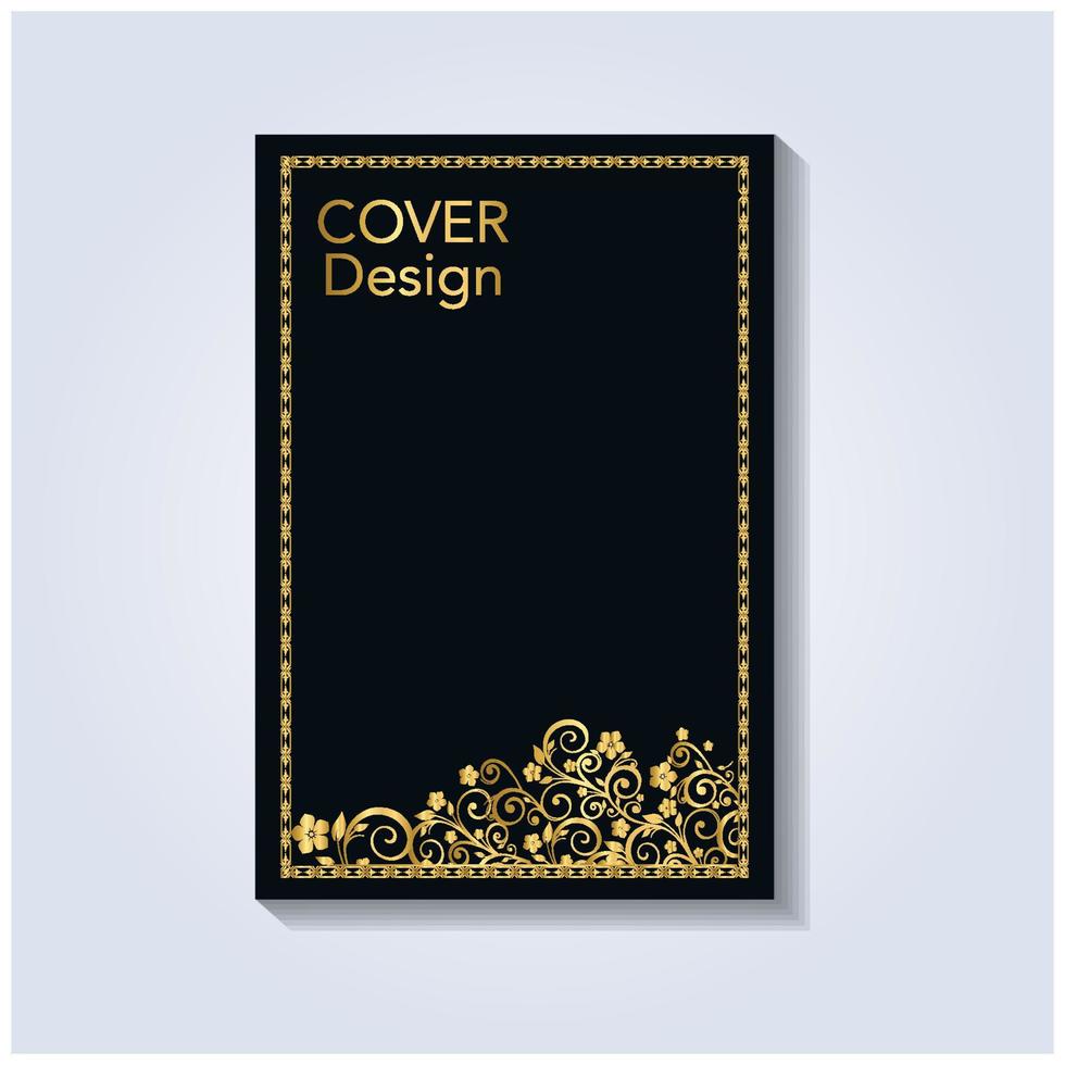 golden vintage cover design on black vector