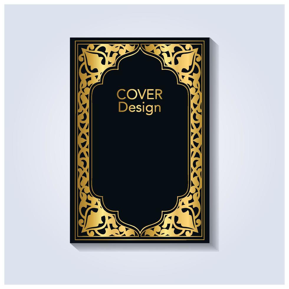 golden vintage cover design on black vector