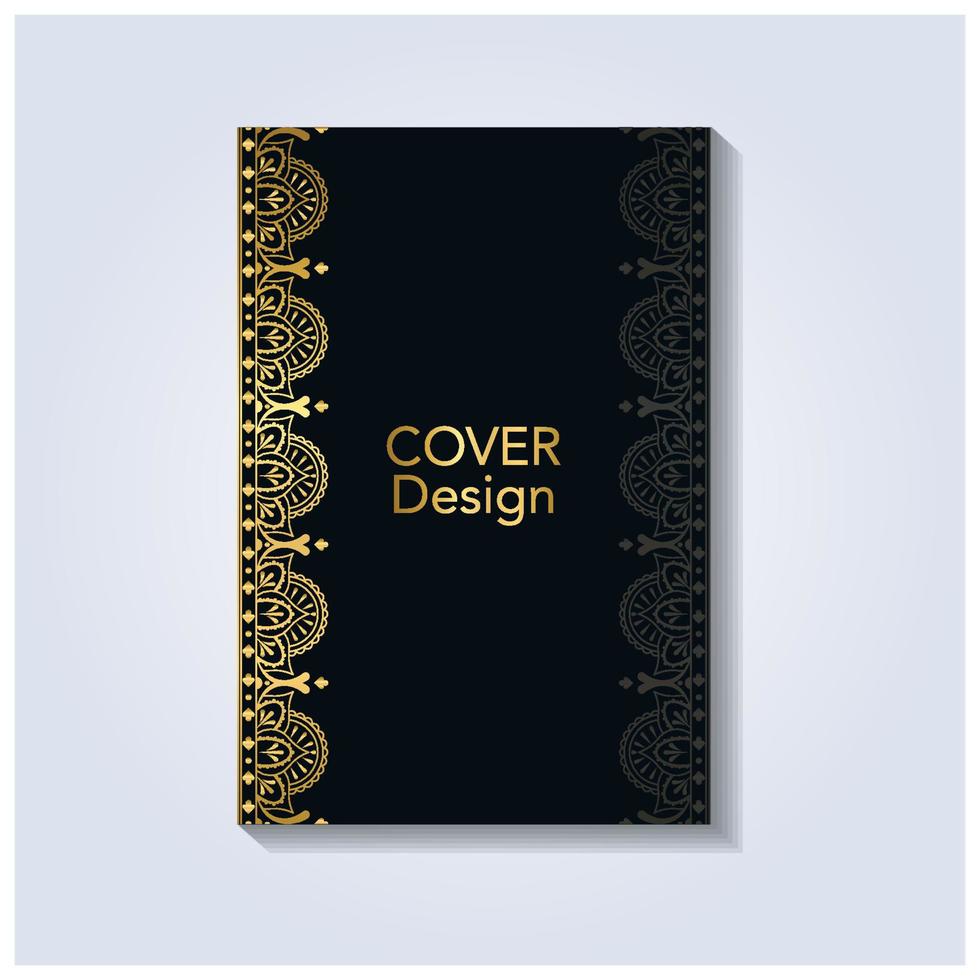 golden vintage cover design on black vector