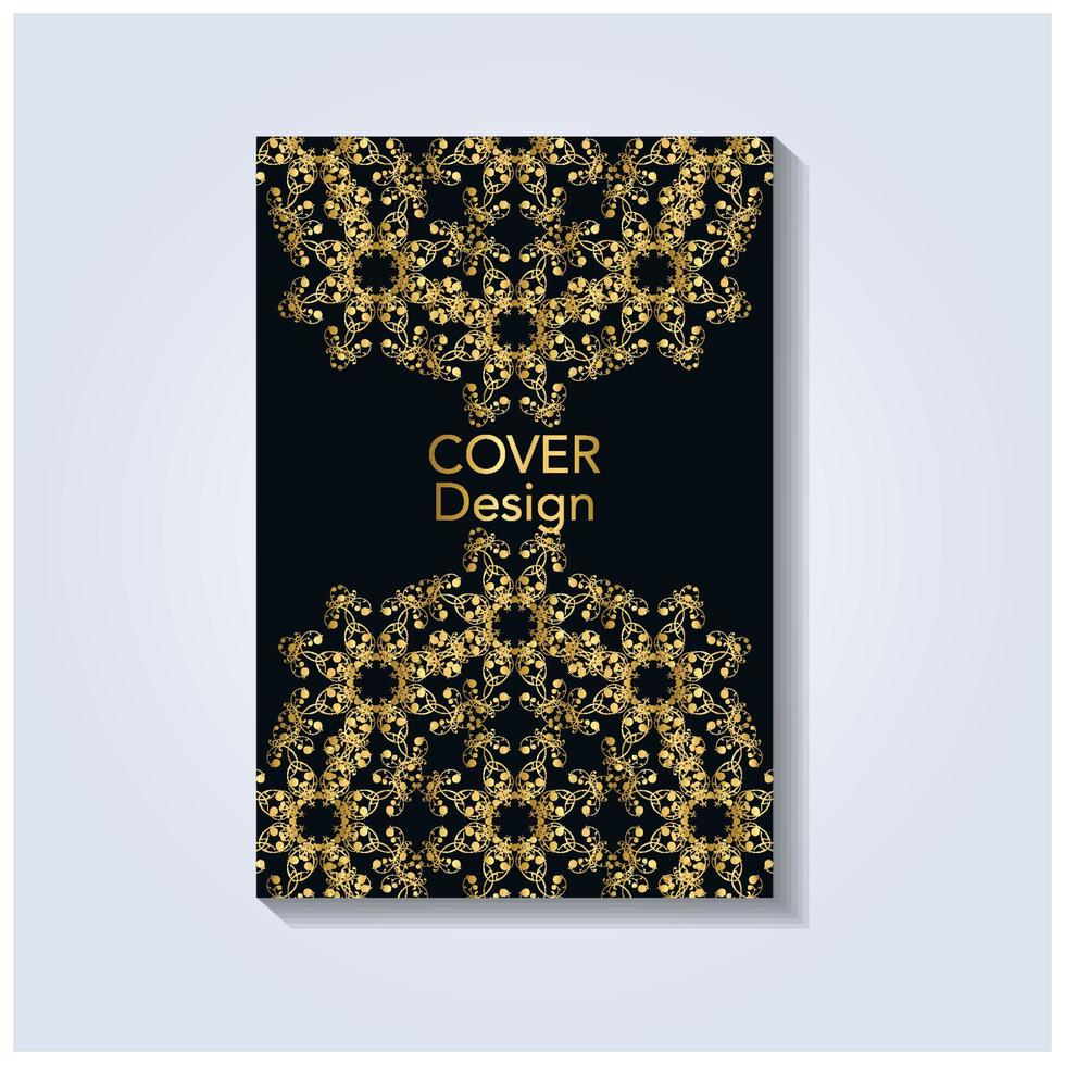 golden vintage cover design on black vector