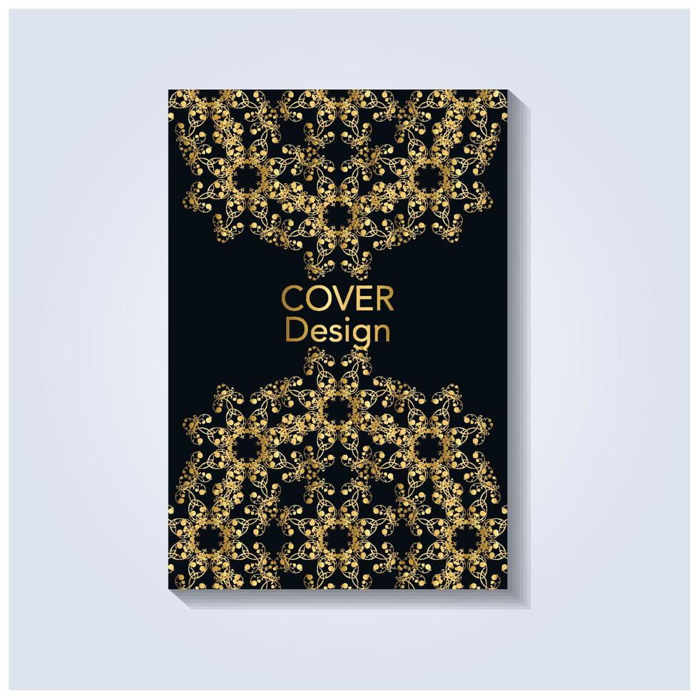 golden vintage cover design on black vector