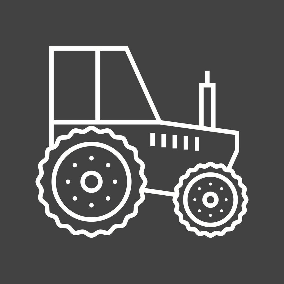 hermoso icono de vector de línea de tractor