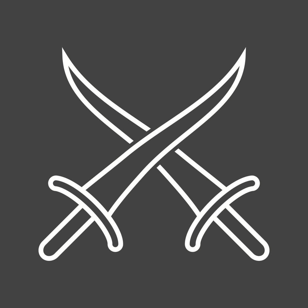 Beautiful Arabian Swords Line Vector Icon