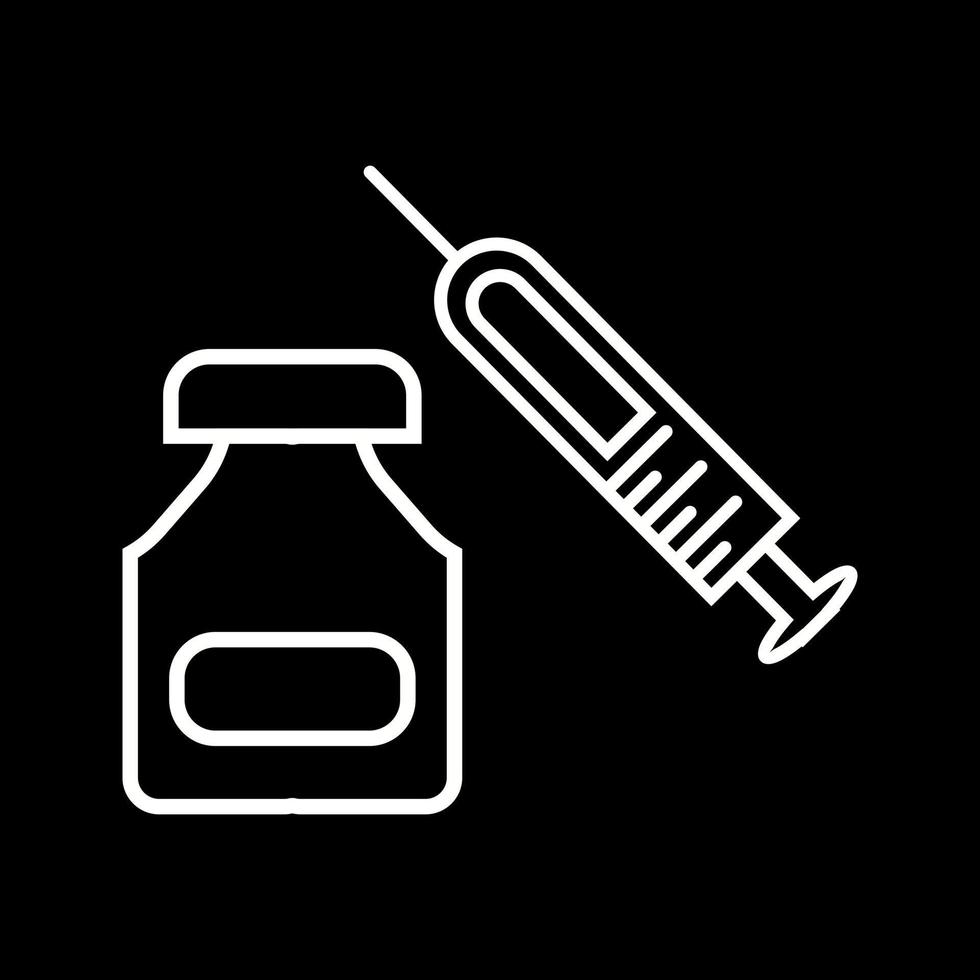 Syringe Line Inverted Icon vector