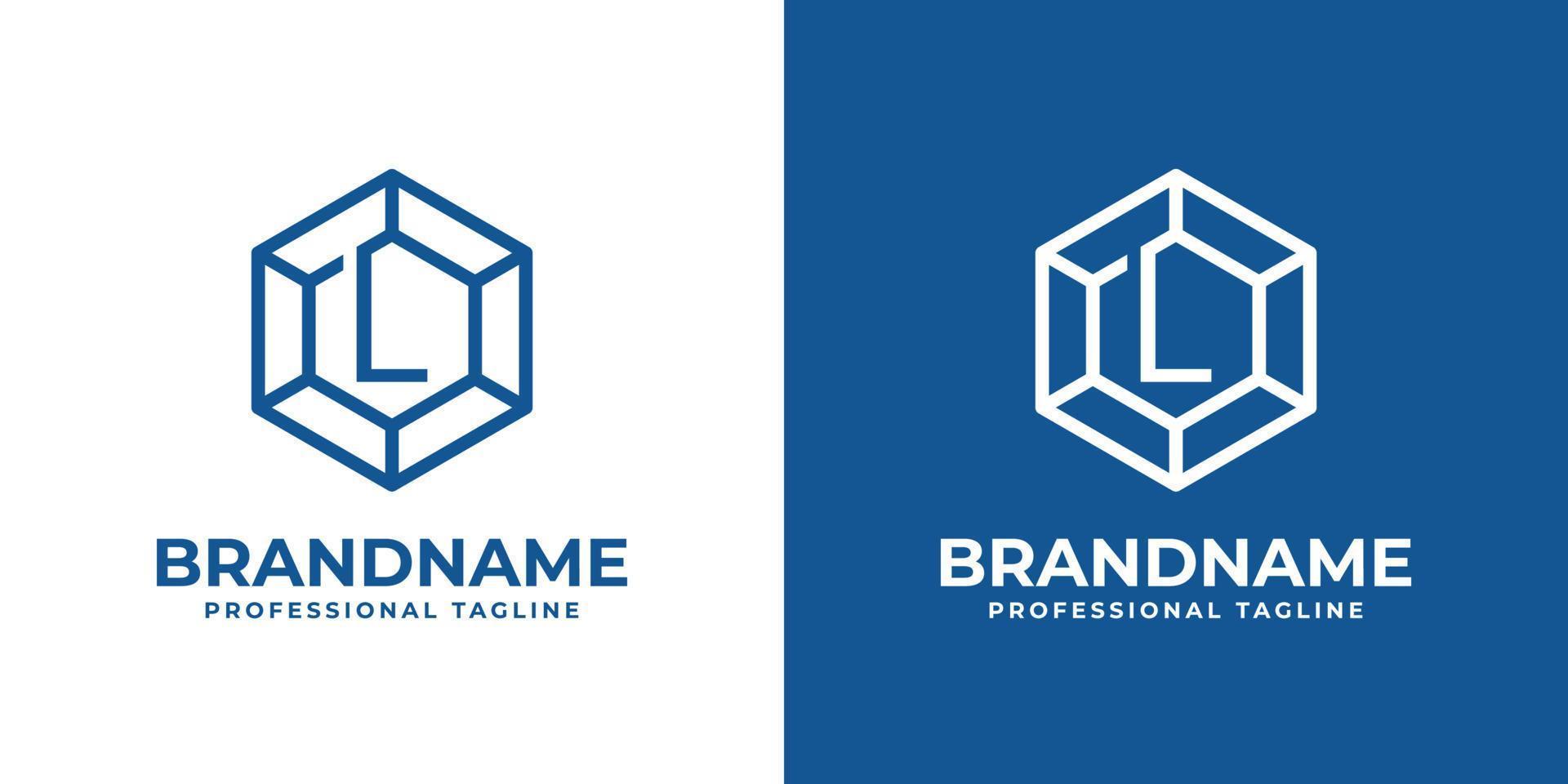 Initial L Hexagon Diamond Logo, suitable for any business with L initial. vector