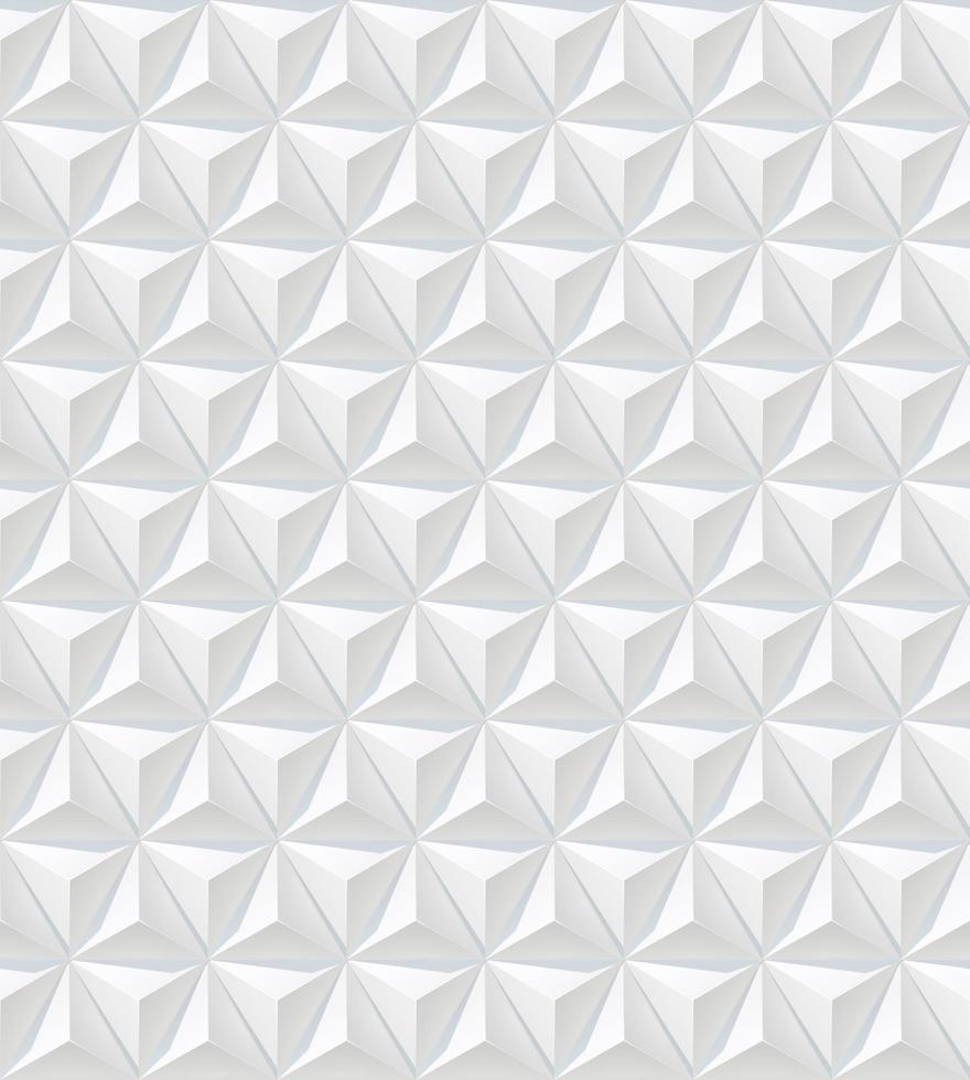 White 3d background. Pyramid seamless pattern vector