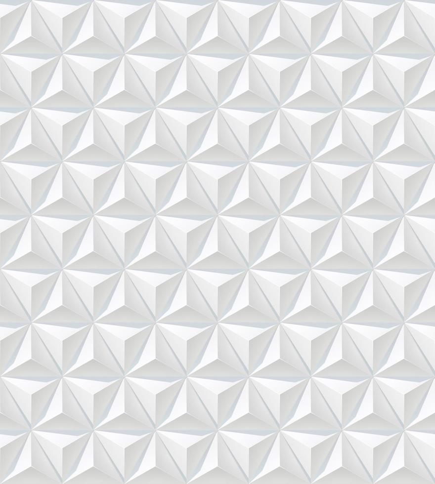 White 3d background. Pyramid seamless pattern vector