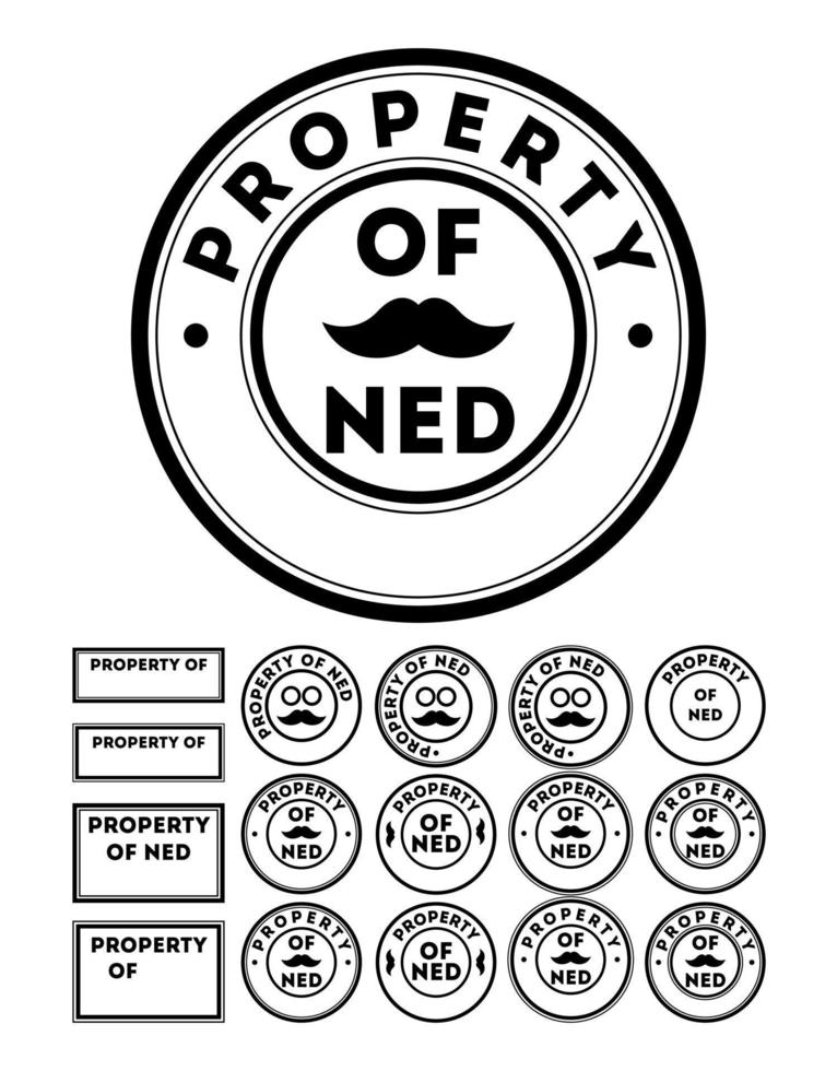 stamps and print property for print. vector