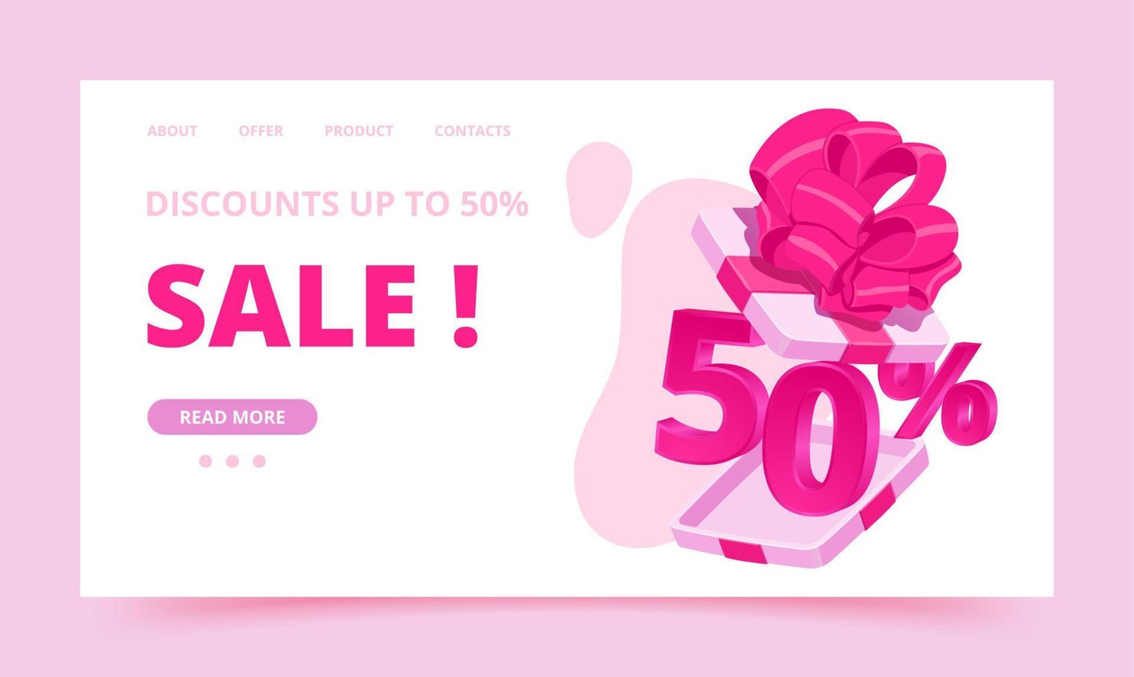 50 discount template for discount and website in realistic style.Vector illustration. vector