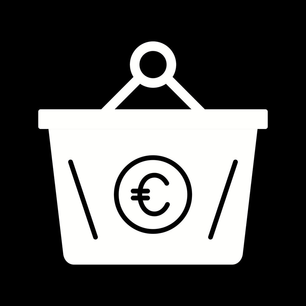 icono de vector de cesta de euro