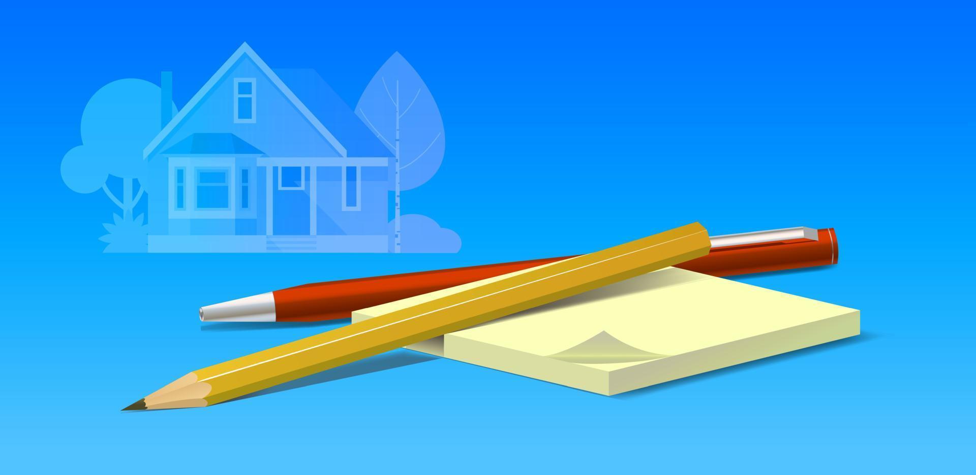 Horizontal banner on the topic of household chores. Realistic style. vector