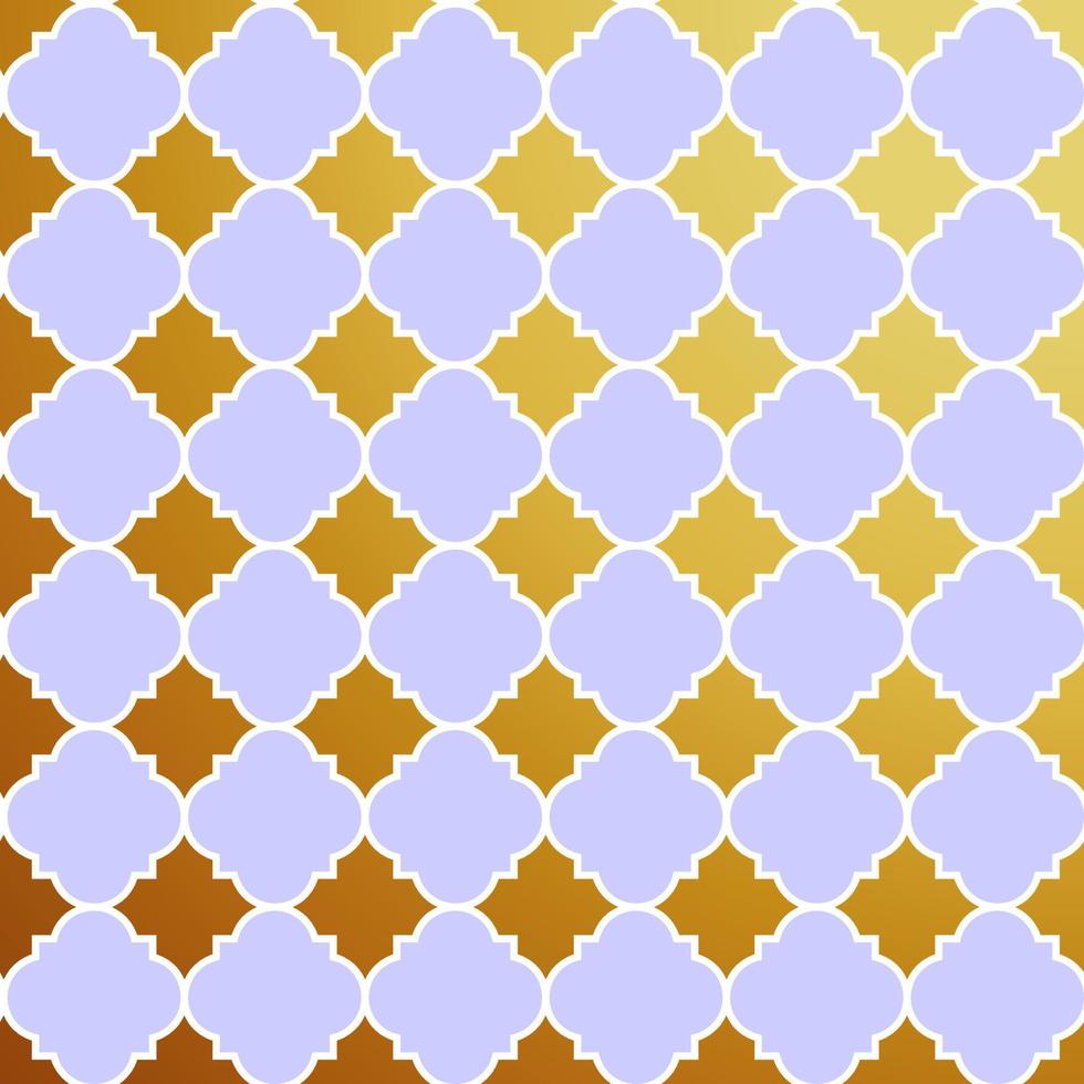 Arabesque Star Pattern with purple and gold background, Vector Illustration